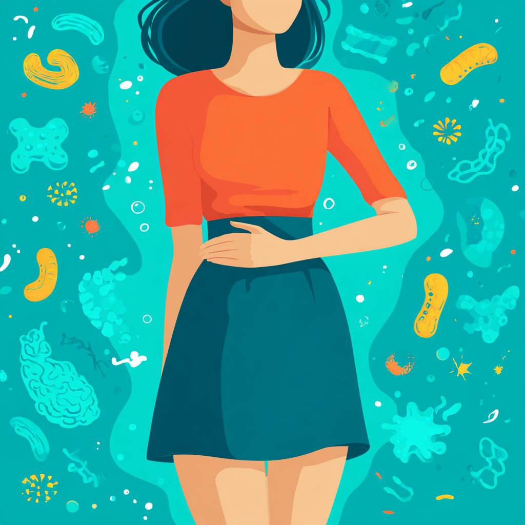 Woman touching stomach gut health