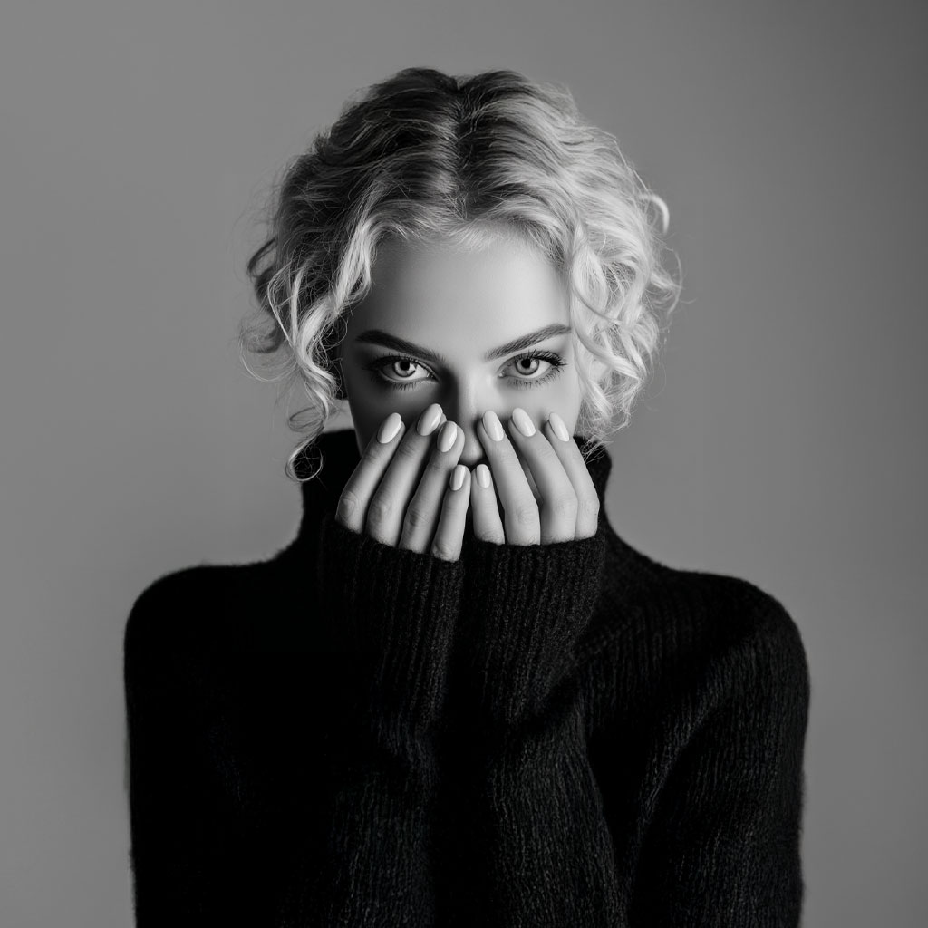 Hair Skin and Nails Woman Showing them all